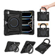 For iPad Pro 11 2024 Armor Portable Rotating Ring Holder Silicone Tablet Case with Pen Slot(Black) - iPad Pro 11 2024 Cases by PMC TechLife | Online Shopping South Africa | PMC TechLife | Buy Now Pay Later Mobicred