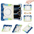 For iPad Pro 13 2024 Armor Portable Rotating Ring Holder Silicone Tablet Case with Pen Slot(Colorful Blue) - iPad Pro 13 2024 Cases by PMC TechLife | Online Shopping South Africa | PMC TechLife | Buy Now Pay Later Mobicred