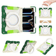 For iPad Pro 13 2024 Armor Portable Rotating Ring Holder Silicone Tablet Case with Pen Slot(Colorful Green) - iPad Pro 13 2024 Cases by PMC TechLife | Online Shopping South Africa | PMC TechLife | Buy Now Pay Later Mobicred