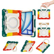 For iPad Air 11 2024 / 2025 Armor Portable Rotating Ring Holder Silicone Tablet Case with Pen Slot(Colorful Red) - iPad Air 11 2025 / 2024 Cases by PMC TechLife | Online Shopping South Africa | PMC TechLife | Buy Now Pay Later Mobicred