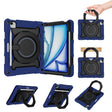 For iPad Air 11 2024 / 2025 Armor Portable Rotating Ring Holder Silicone Tablet Case with Pen Slot(Navy Blue) - iPad Air 11 2025 / 2024 Cases by PMC TechLife | Online Shopping South Africa | PMC TechLife | Buy Now Pay Later Mobicred