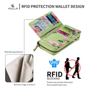 For Samsung Galaxy S24+ 5G POLA Flower Multi-functional Zipper Wallet Leather Phone Case(Green)