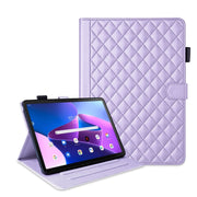 For Lenovo Tab M10 Plus 10.6 3rd Gen Rhombus Lattice Leather Smart Tablet Case(Purple)