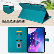 For Lenovo Tab M10 Plus 10.6 3rd Gen Rhombus Lattice Leather Smart Tablet Case(Dark Green)