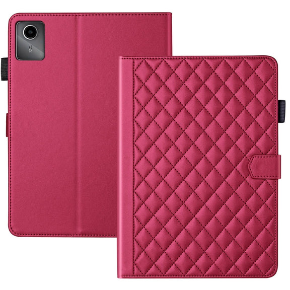For Lenovo Tab M11 / Xiaoxin Pad 11 2024 Rhombus Lattice Leather Tablet Case(Red)