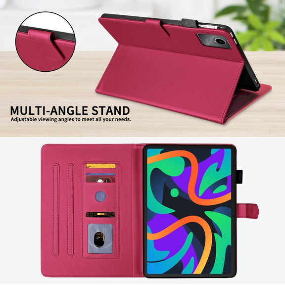 For Lenovo Tab M11 / Xiaoxin Pad 11 2024 Rhombus Lattice Leather Tablet Case(Red)