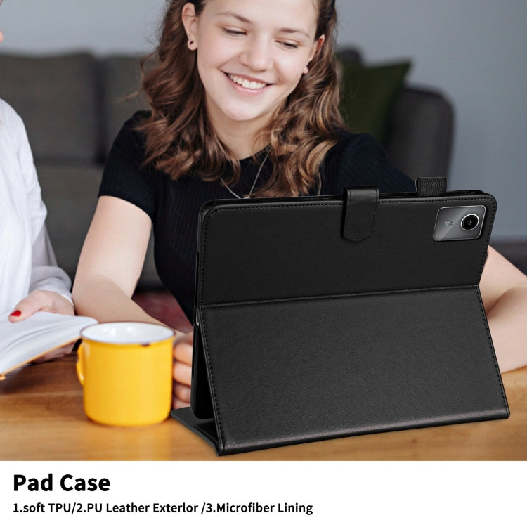 For Lenovo Tab M11 / Xiaoxin Pad 11 2024 Rhombus Lattice Leather Tablet Case(Black)