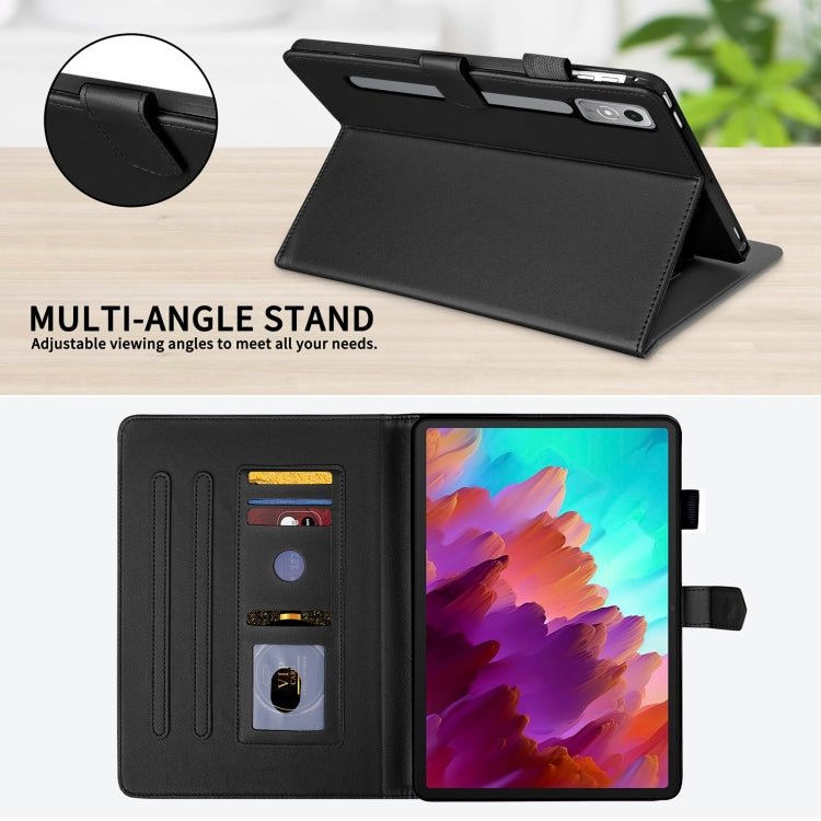 For Lenovo Xiaoxin Pad Pro 12.7 2023 Rhombus Lattice Leather Tablet Case(Black)