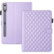 For Lenovo Xiaoxin Pad Pro 11.5 2023 Rhombus Lattice Leather Tablet Case(Purple)