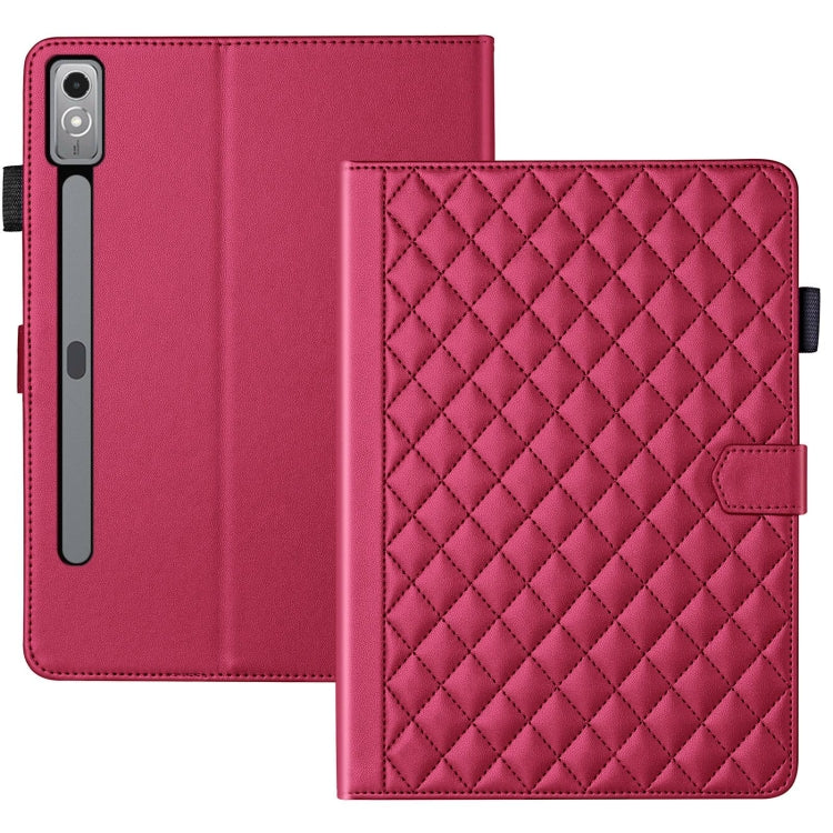 For Lenovo Tab P11 Gen 2 Rhombus Lattice Leather Tablet Case(Red)