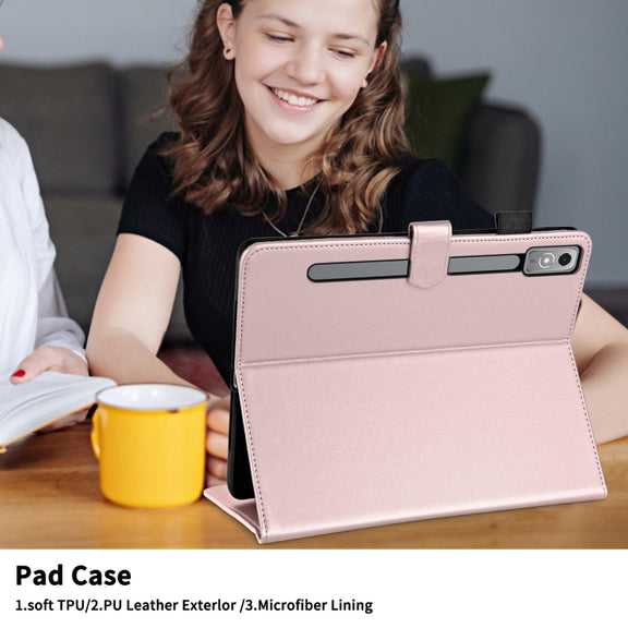 For Lenovo Tab P11 Gen 2 Rhombus Lattice Leather Tablet Case(Rose Gold)