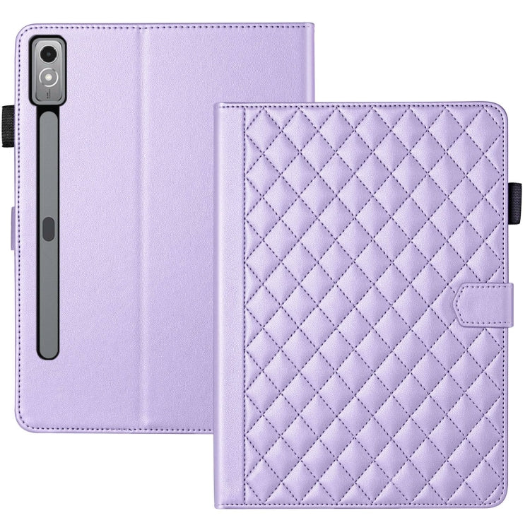 For Lenovo Tab P11 Gen 2 Rhombus Lattice Leather Tablet Case(Purple)