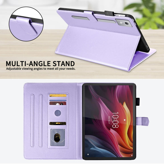 For Lenovo Xiaoxin Pad Pro 12.7 2025 Rhombus Lattice Leather Tablet Case(Purple)