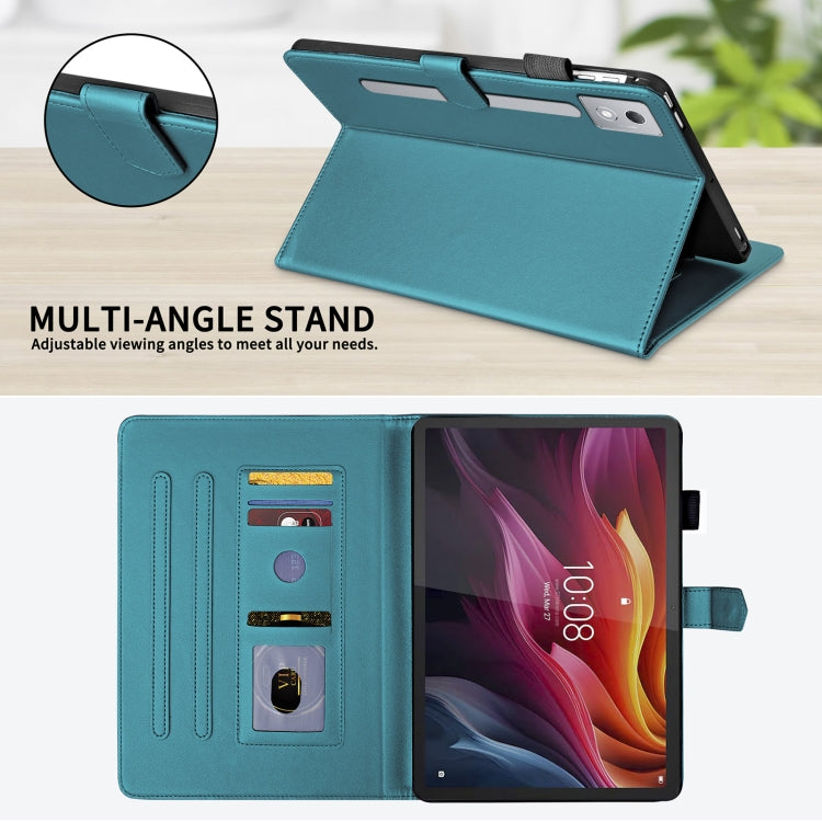 For Lenovo Xiaoxin Pad Pro 12.7 2025 Rhombus Lattice Leather Tablet Case(Dark Green)