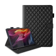 For Lenovo Xiaoxin Pad Pro 12.7 2025 Rhombus Lattice Leather Tablet Case(Black) - Lenovo by PMC TechLife | Online Shopping South Africa | PMC TechLife | Buy Now Pay Later Mobicred