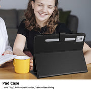 For Lenovo Xiaoxin Pad Pro 12.7 2025 Rhombus Lattice Leather Tablet Case(Black)