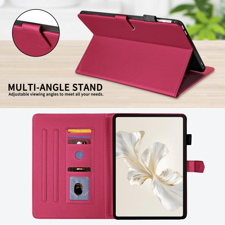 For Honor Pad 9 Rhombus Lattice Leather Tablet Case(Red)