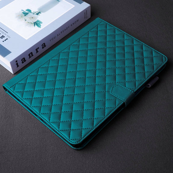 For Honor Pad 9 Rhombus Lattice Leather Tablet Case(Dark Green)
