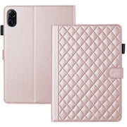 For Honor Pad X9 / X8 Pro Rhombus Lattice Leather Tablet Case(Rose Gold)