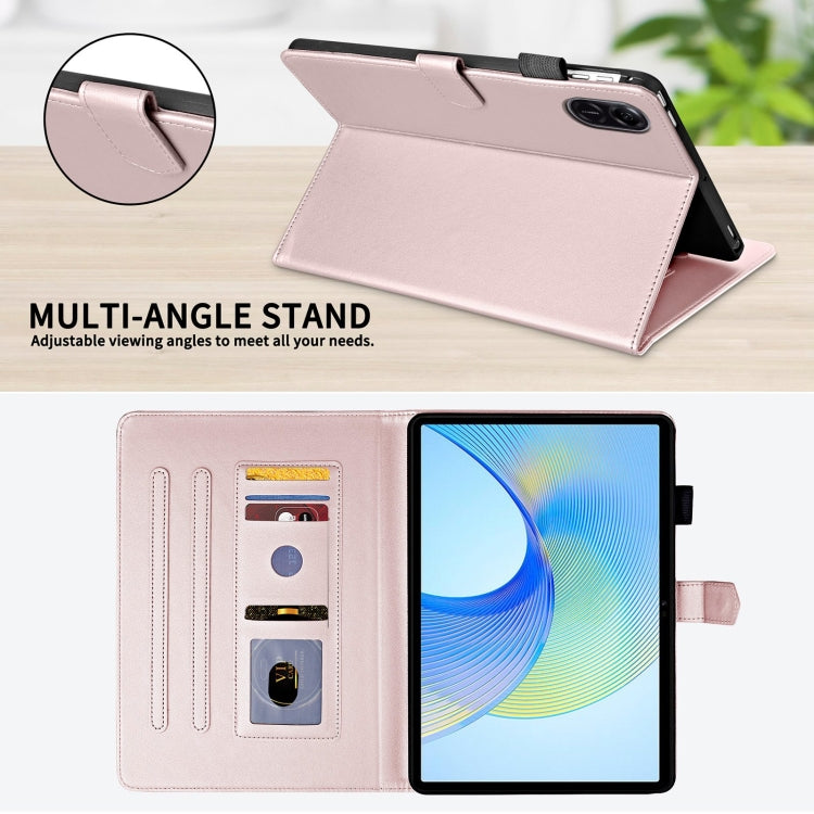 For Honor Pad X9 / X8 Pro Rhombus Lattice Leather Tablet Case(Rose Gold)
