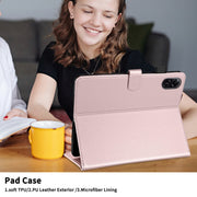 For Honor Pad X9 / X8 Pro Rhombus Lattice Leather Tablet Case(Rose Gold)