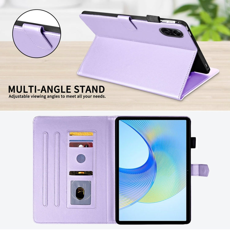 For Honor Pad X9 / X8 Pro Rhombus Lattice Leather Tablet Case(Purple)