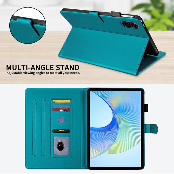 For Honor Pad X9 / X8 Pro Rhombus Lattice Leather Tablet Case(Dark Green)