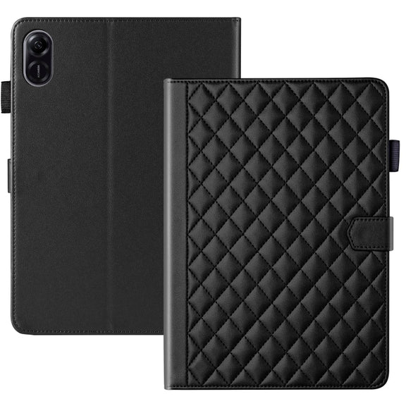 For Honor Pad X9 / X8 Pro Rhombus Lattice Leather Tablet Case(Black)