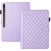 For Samsung Galaxy Tab S9 FE+ / S9+ Rhombus Lattice Leather Tablet Case(Purple)