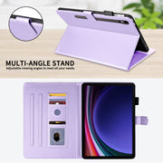 For Samsung Galaxy Tab S9 FE / S9 Rhombus Lattice Leather Tablet Case(Purple)