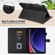 For Samsung Galaxy Tab S9 FE / S9 Rhombus Lattice Leather Tablet Case(Black)
