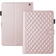 For Amazon Kindle Fire HD10 2023 Rhombus Lattice Leather Tablet Case(Rose Gold)