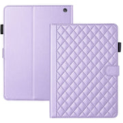 For Amazon Kindle Fire HD10 2023 Rhombus Lattice Leather Tablet Case(Purple)