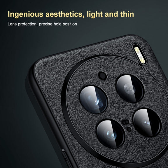 For vivo X100 SULADA Shockproof TPU + Handmade Leather Phone Case(Black)
