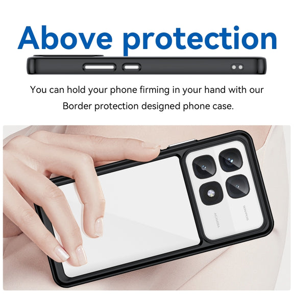 For Redmi K70 Ultra Colorful Series Acrylic Hybrid TPU Phone Case(Black)