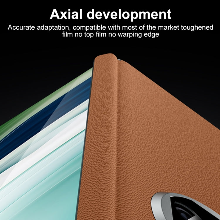 For Huawei Mate X5 SULADA Frameless Top Layer Cowhide Leather + PC Phone Case(Black)