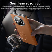 For Huawei Mate X5 SULADA Frameless Top Layer Cowhide Leather + PC Phone Case(Black)