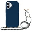 For iPhone 16 Plus Wheat Straw Material + TPU Phone Case with Lanyard(Blue) - iPhone 16 Plus Cases by PMC TechLife | Online Shopping South Africa | PMC TechLife | Buy Now Pay Later Mobicred