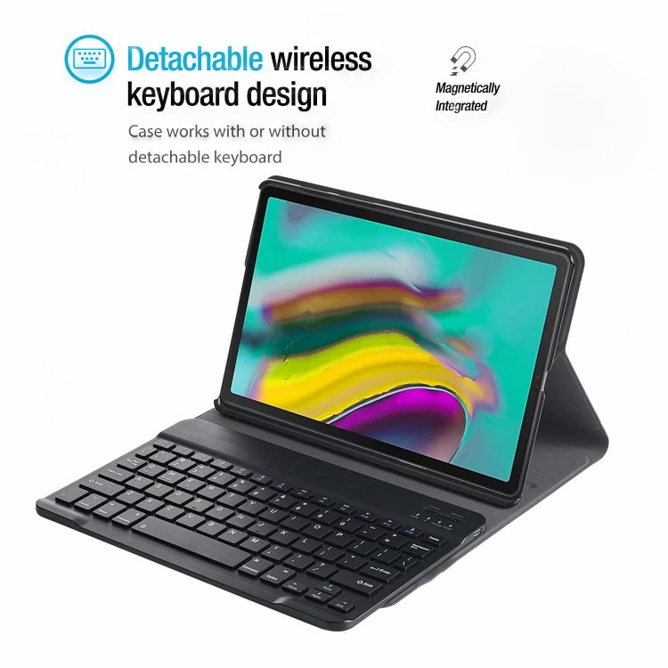 ST500 For Samsung Galaxy Tab A7 T500/T505 10.4 inch 2020 Ultra-thin Detachable Bluetooth Keyboard Leather Tablet Case with Stand & Sleep Function & Backlight(Gold)