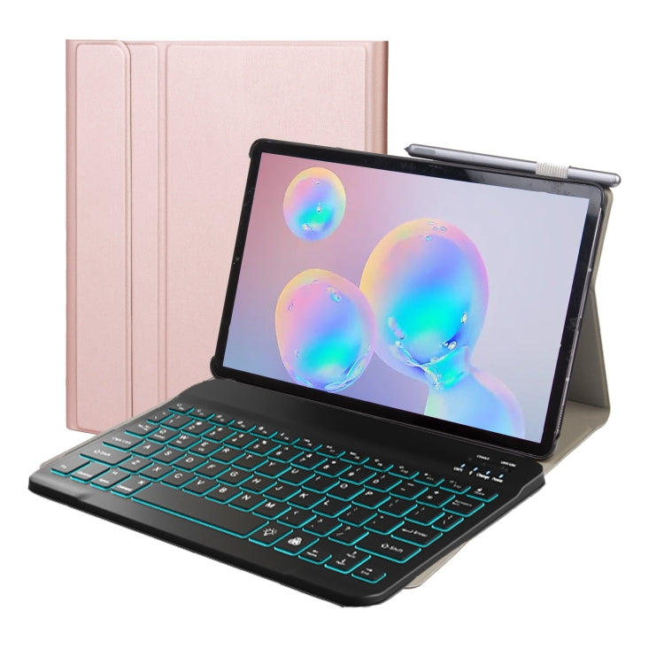 ST500 For Samsung Galaxy Tab A7 T500/T505 10.4 inch 2020 Ultra-thin Detachable Bluetooth Keyboard Leather Tablet Case with Stand & Sleep Function & Backlight(Rose Gold)