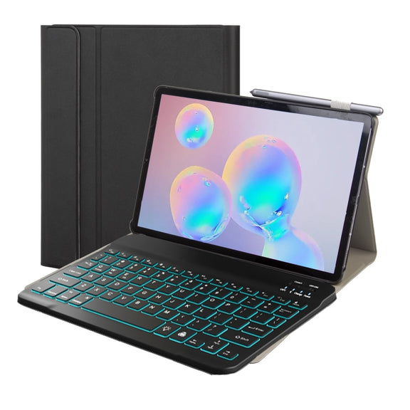 ST870S For Samsung Galaxy Tab S7 T870/T875 11 inch 2020 Ultra-thin Detachable Bluetooth Keyboard Leather Tablet Case with Stand & Sleep Function & Backlight(Black)