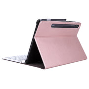 ST870S For Samsung Galaxy Tab S7 T870/T875 11 inch 2020 Ultra-thin Detachable Bluetooth Keyboard Leather Tablet Case with Stand & Sleep Function & Backlight(Rose Gold)