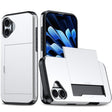 For iPhone 16 Shockproof Armor Phone Case with Card Slot(Silver) - iPhone 16 Cases by PMC TechLife | Online Shopping South Africa | PMC TechLife | Buy Now Pay Later Mobicred