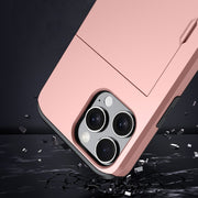 For iPhone 16 Pro Shockproof Armor Phone Case with Card Slot(Black)