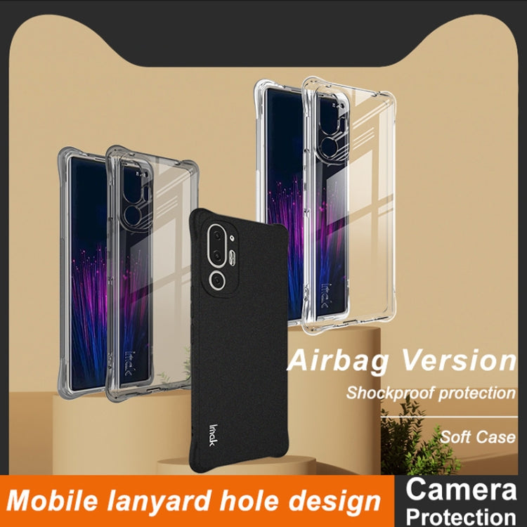 For HTC U24 Pro imak Shockproof Airbag TPU Phone Case(Matte Black)