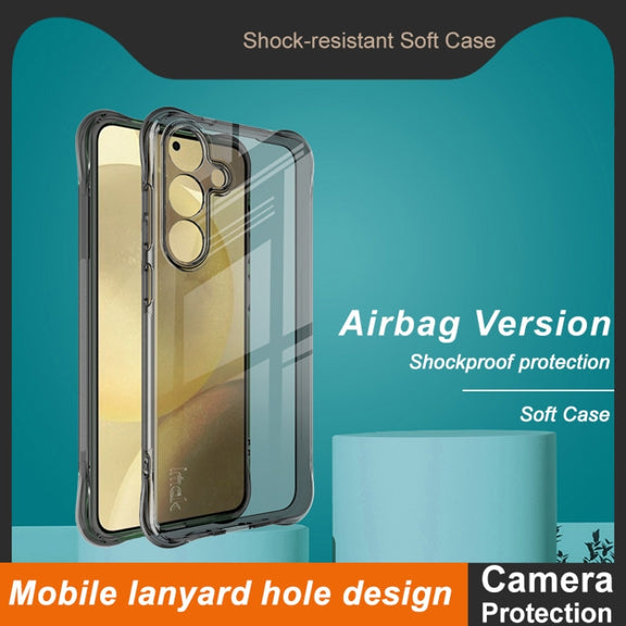 For Samsung Galaxy S25 5G imak Shockproof Airbag TPU Phone Case(Transparent Black)