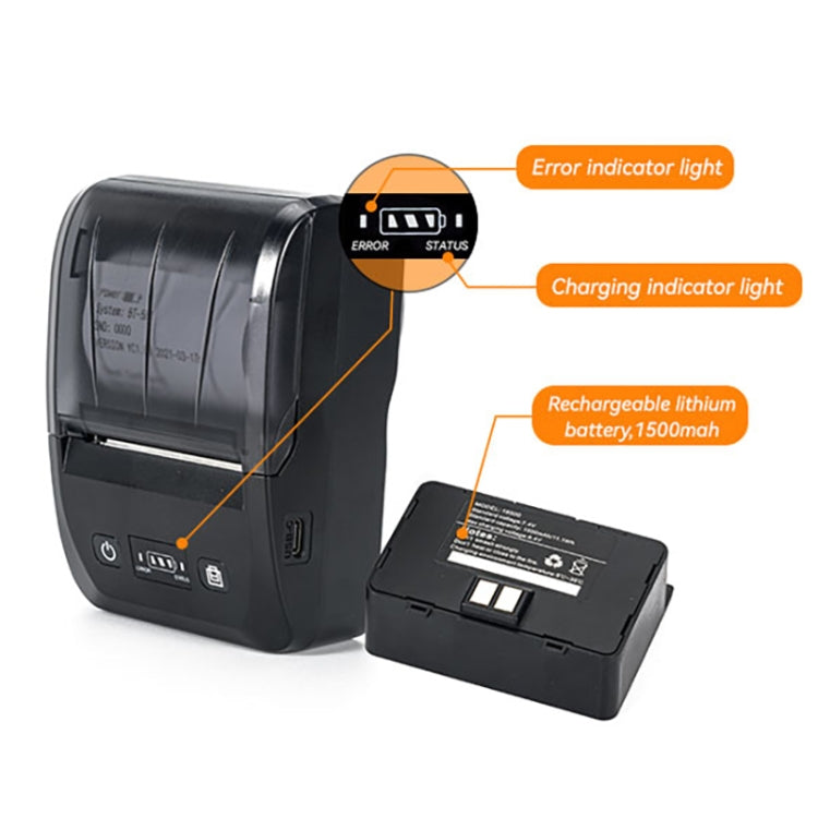 BT-581 58mm USB-C/Type-C + Bluetooth Portable Thermal Printer(EU Plug)