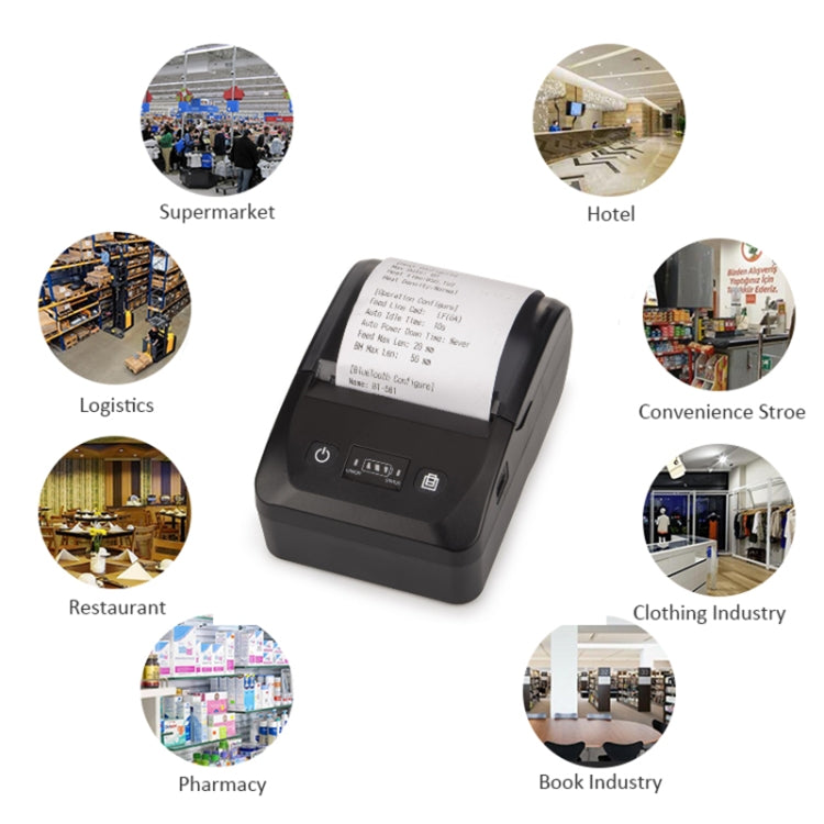 BT-581 58mm USB-C/Type-C + Bluetooth Portable Thermal Printer(EU Plug)