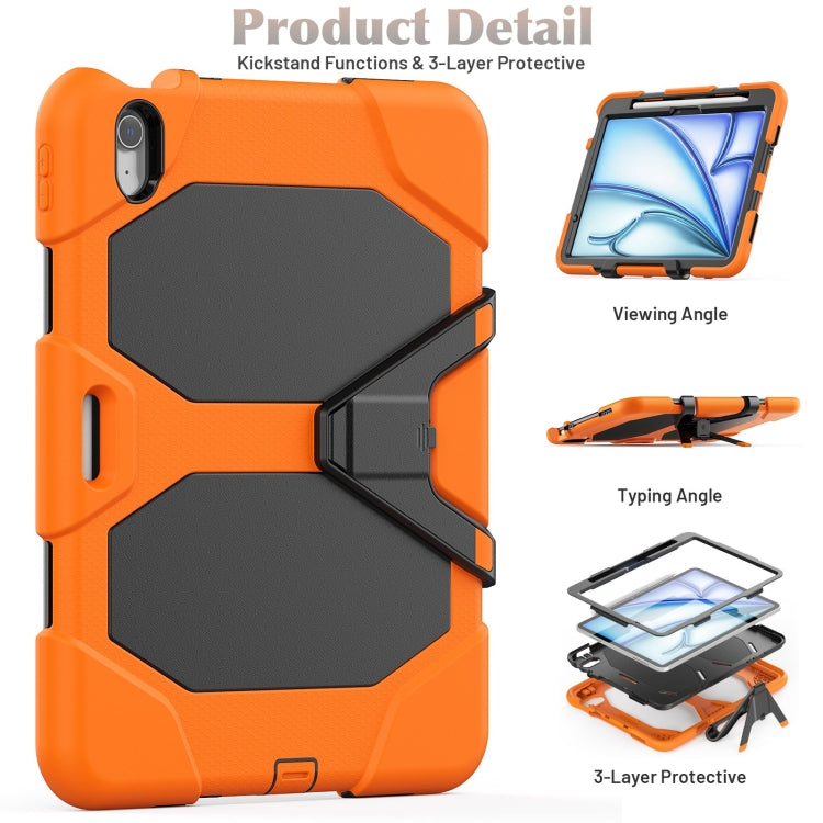 For iPad Air 11 2025 / 2024 Colorful Silicone Heavy Duty Hybrid PC Tablet Case(Orange)