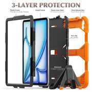 For iPad Air 11 2025 / 2024 Colorful Silicone Heavy Duty Hybrid PC Tablet Case(Orange)